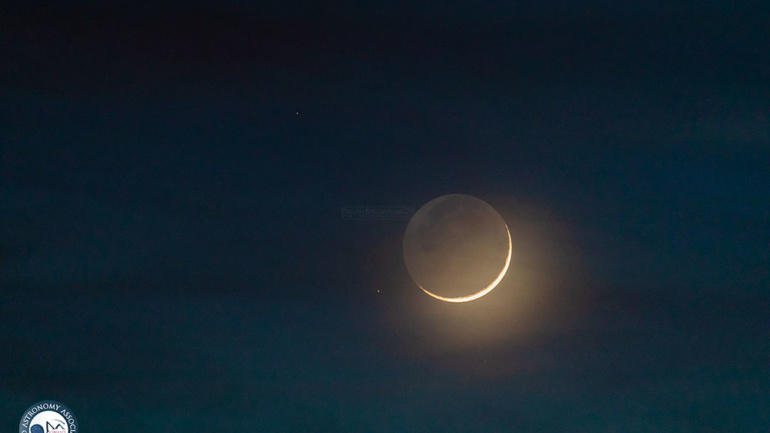 Февруарска млада месечина над Охридско Езеро